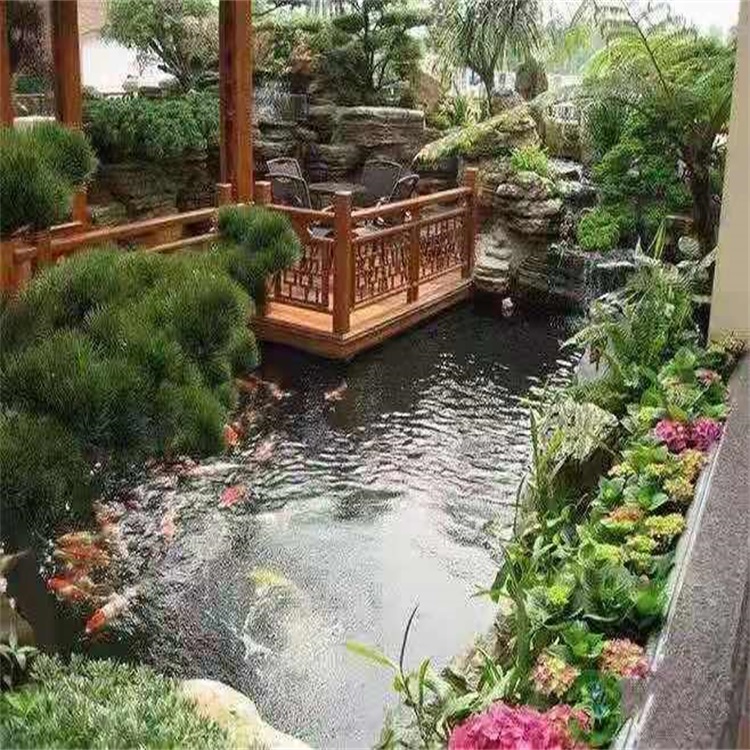 莒南别墅庭院景观设计鱼池
